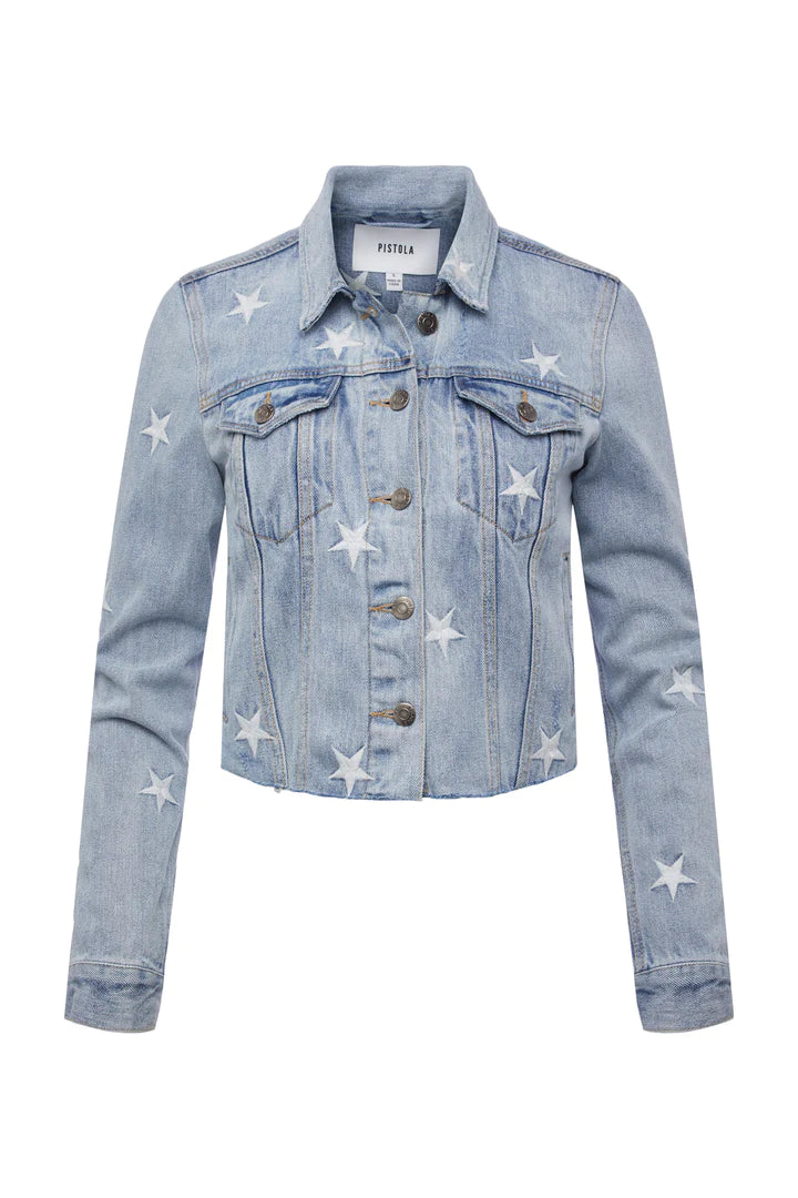 Brando Star Embroidery Denim Jacket P5652WCL - PISTOLA
