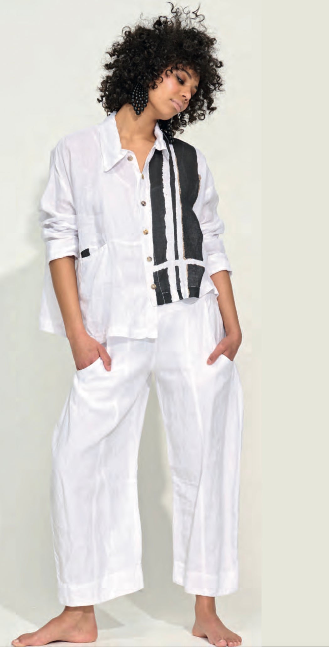 Pant In White 3630BA6X - Banana Blue