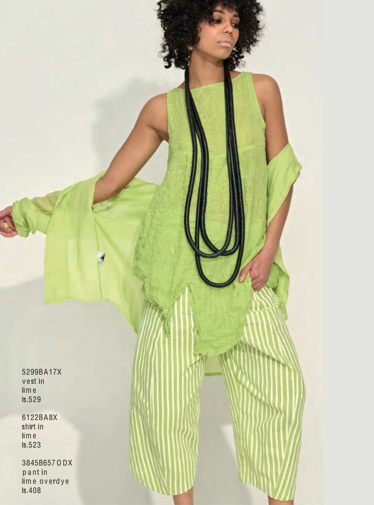 Pant in Lime Overdye 3845B657OX - Banana Blue