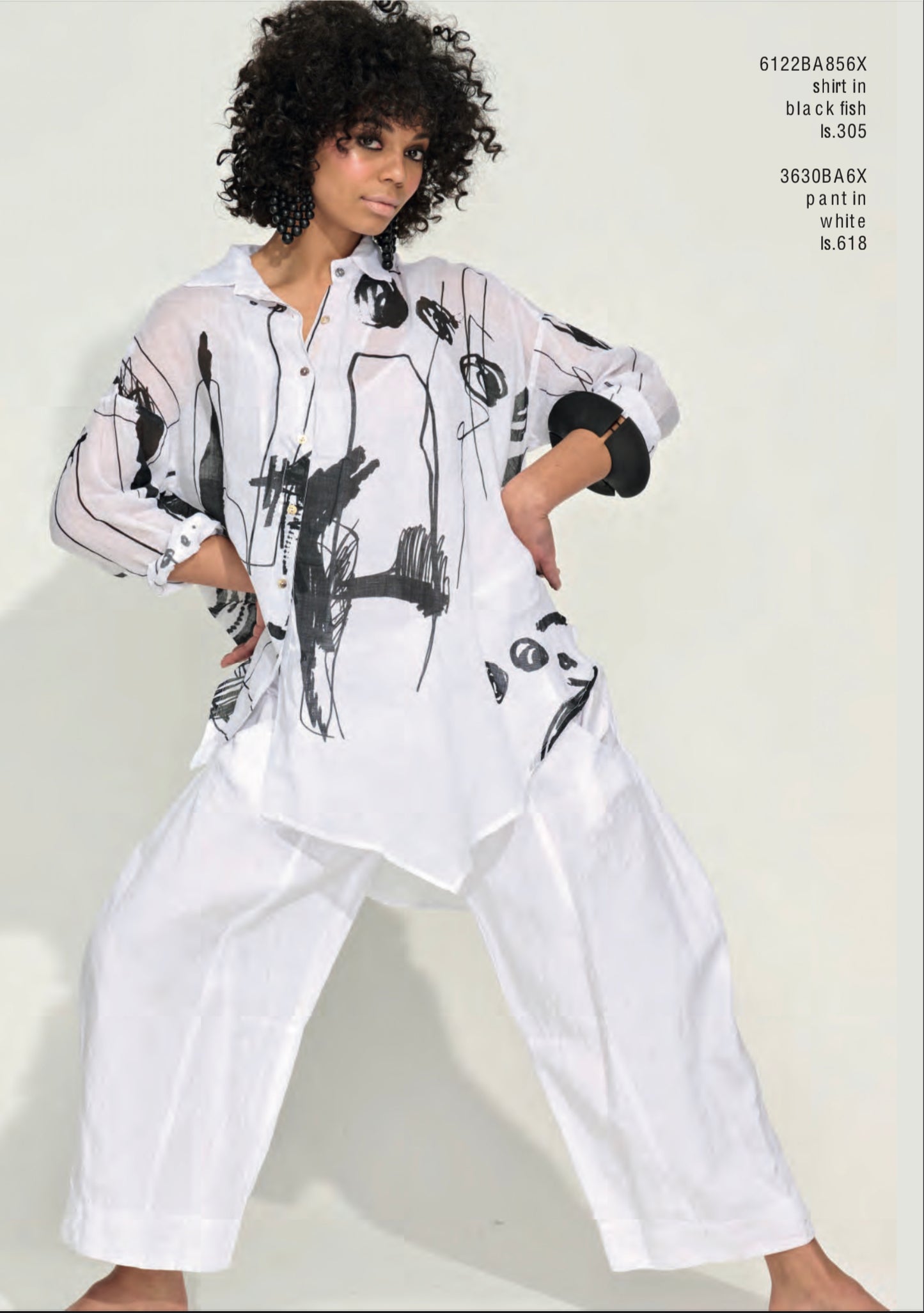 Pant In White 3630BA6X - Banana Blue