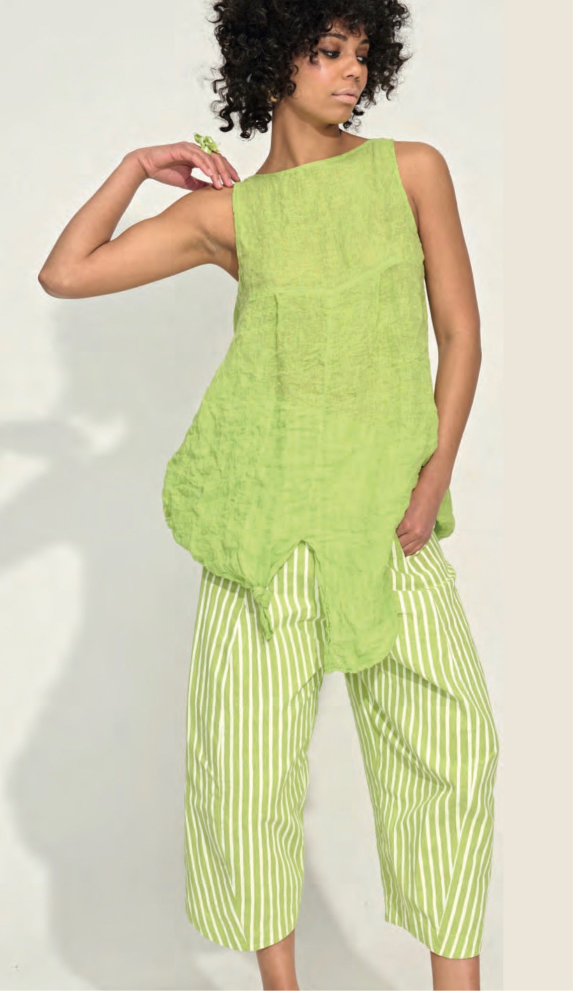 Pant in Lime Overdye 3845B657OX - Banana Blue