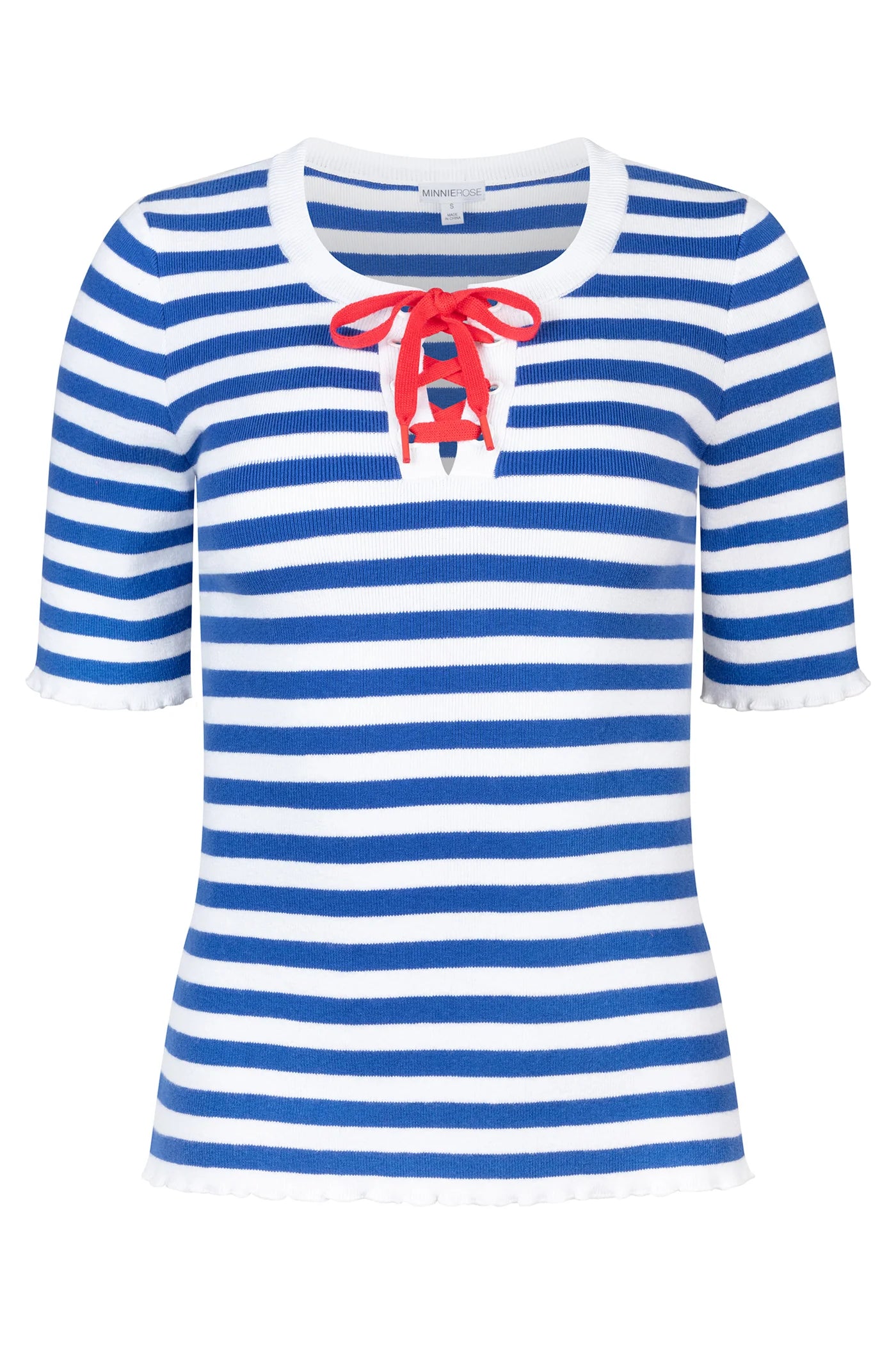 Lace Up Stripe Crew 8110 - Minnie Rose