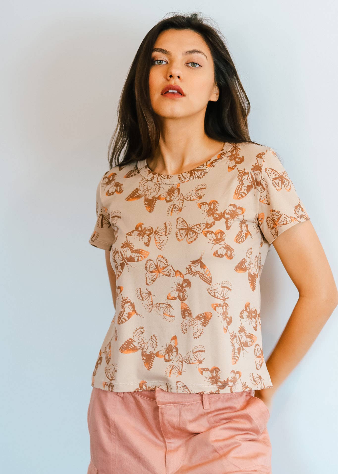 Up cycled everyday tee - Retro Butterfly