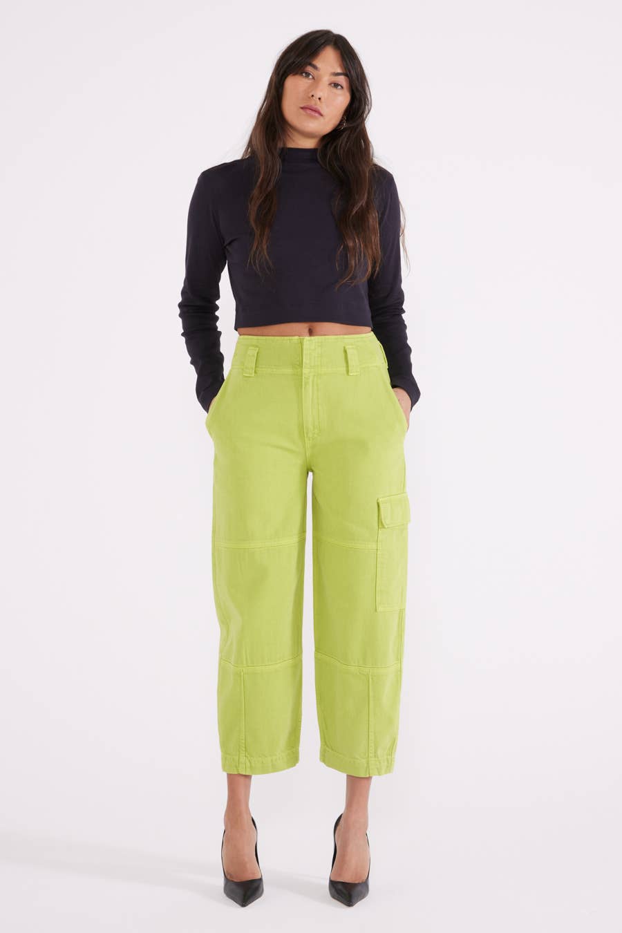 Juni Relaxed Cargo - Dark Citron