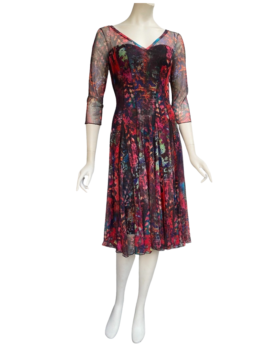 QUELLA Fit and Flare 3/4 Sleeves Fit and flared Print Dress Elana Kattan