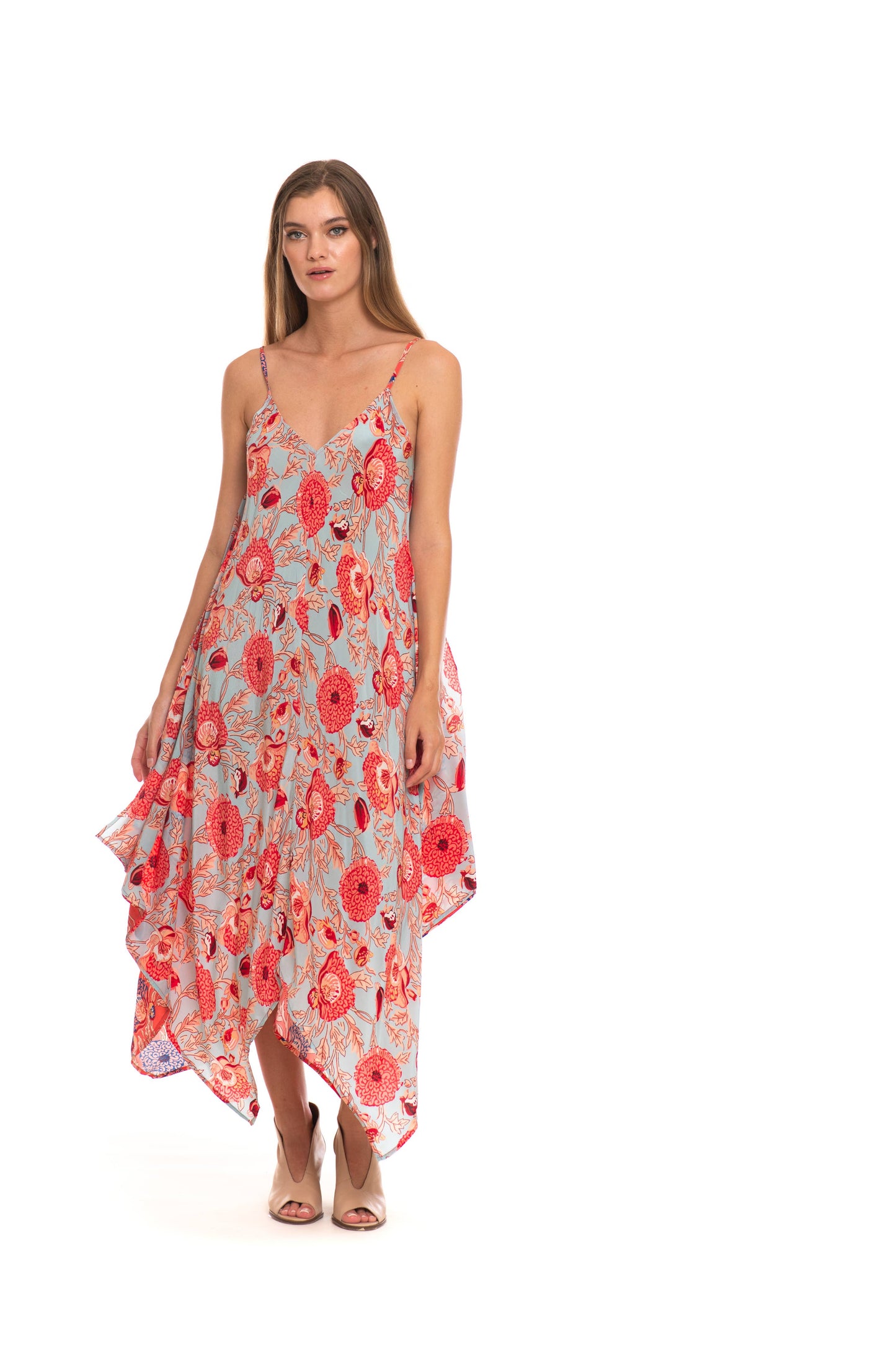 Marine Drew Silk Dress - Tolani