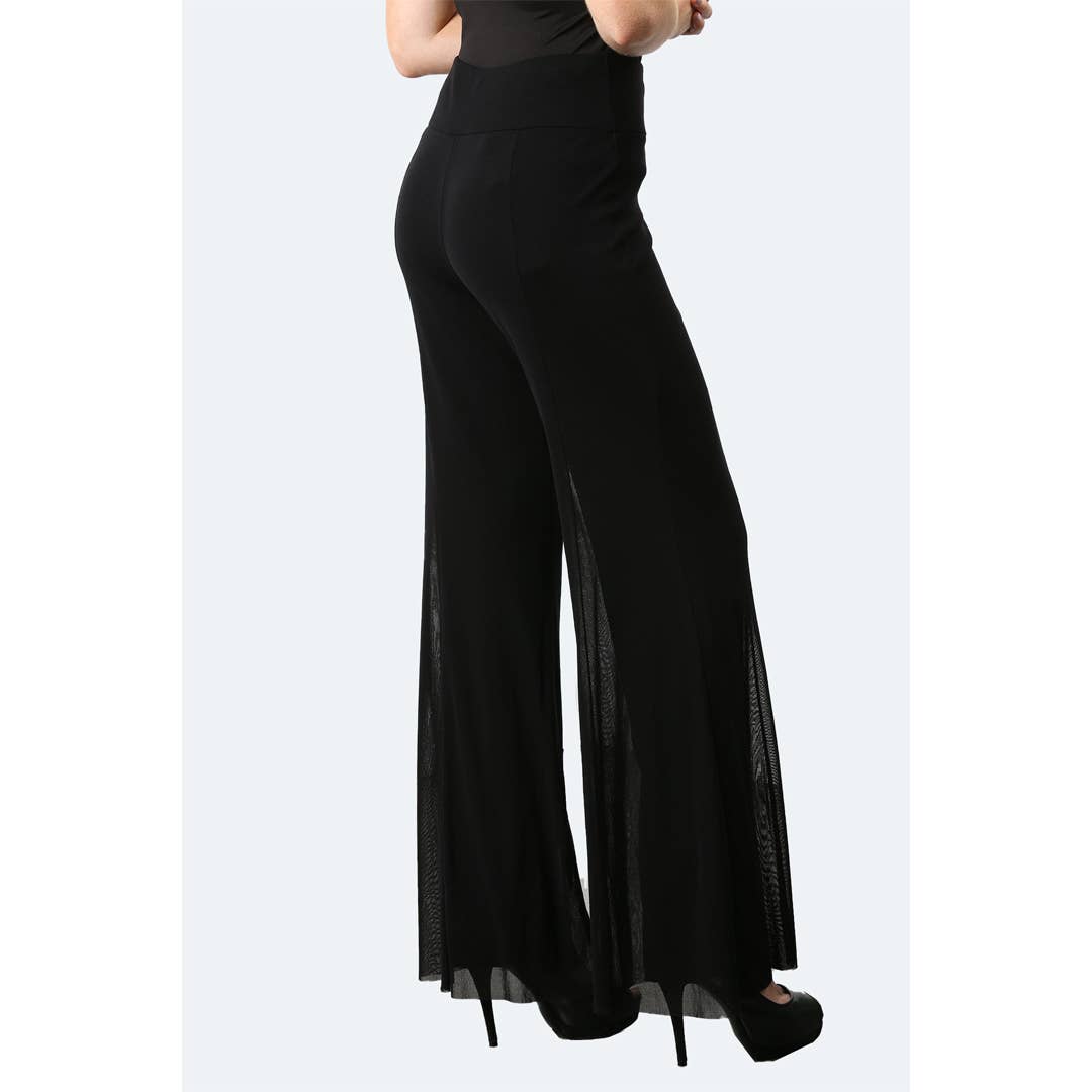 MAXIMA Mesh Flared Palazzo Pants - Elana Kattan