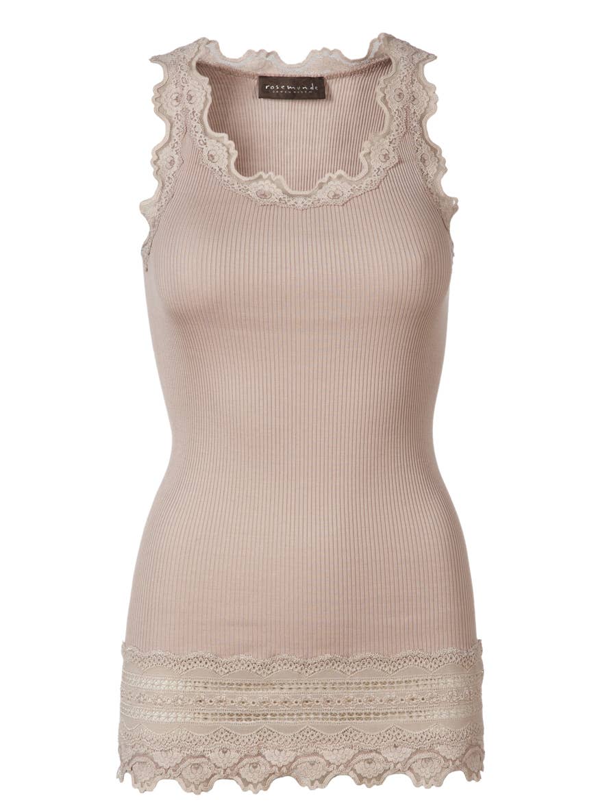 Silk Top w/ Wide Lace - Rosemunde
