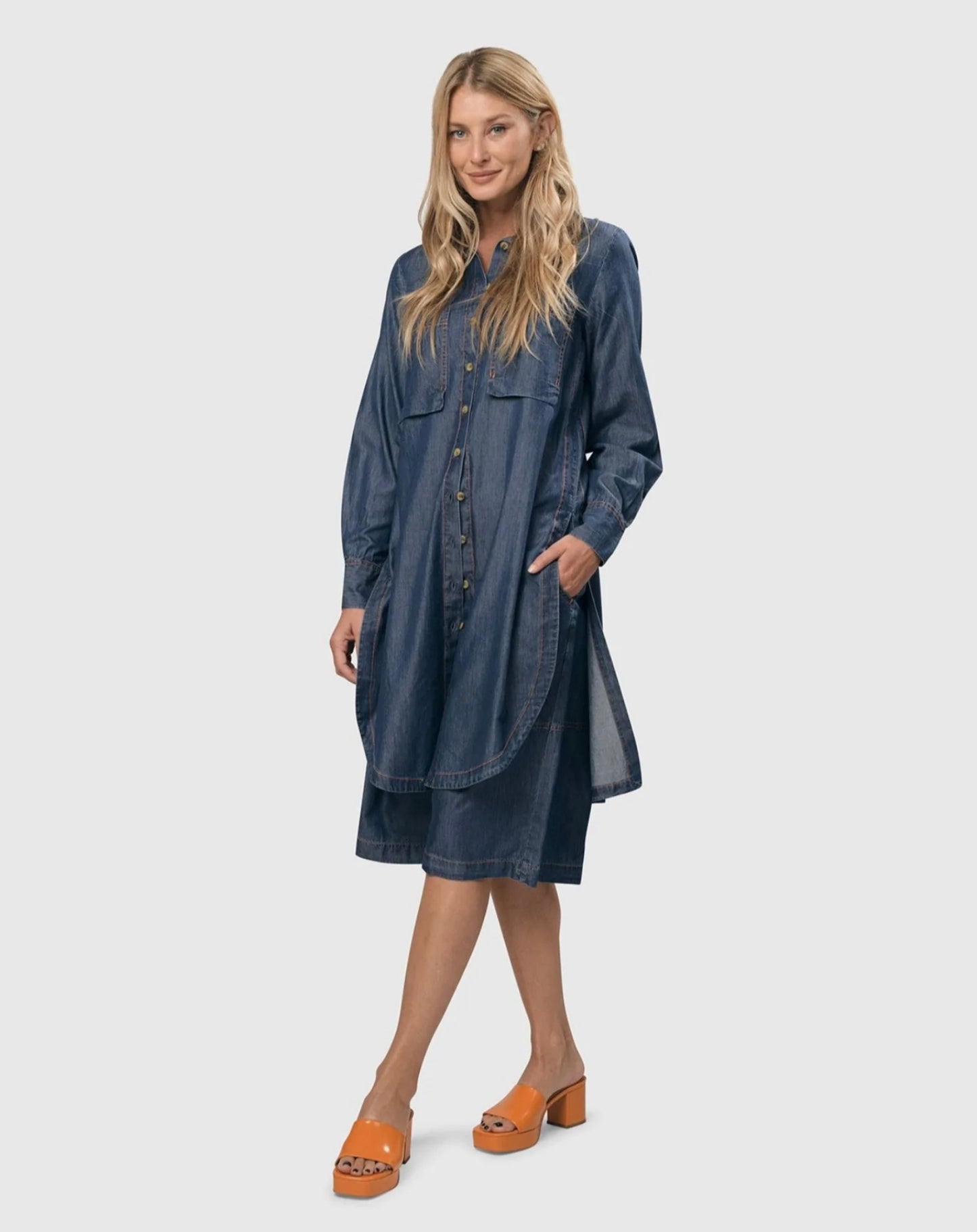 Ranch Chambray Tunic Shirt RT106D - Alembika