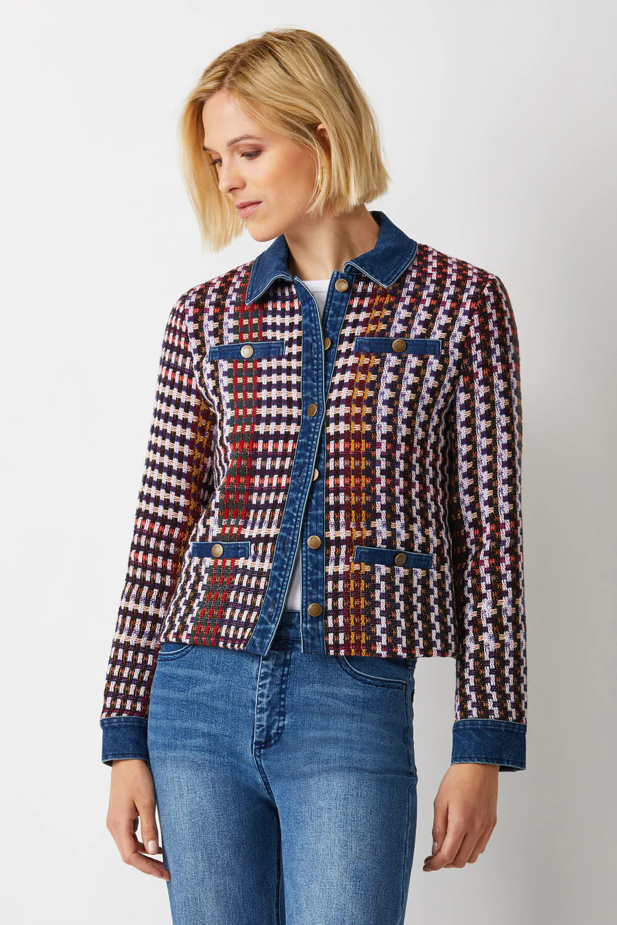 Denim tweed jacket discount