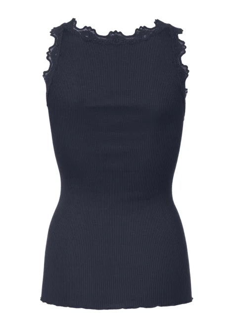 Iconic Silk Top With Lace - Rosemunde