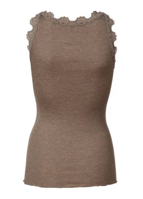 Iconic Silk Top With Lace - Rosemunde