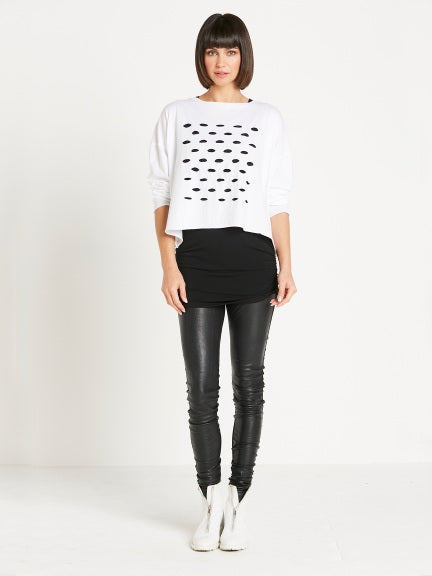 PIMA COTTON CUT-UP MINI BOXY TEE - PLANET