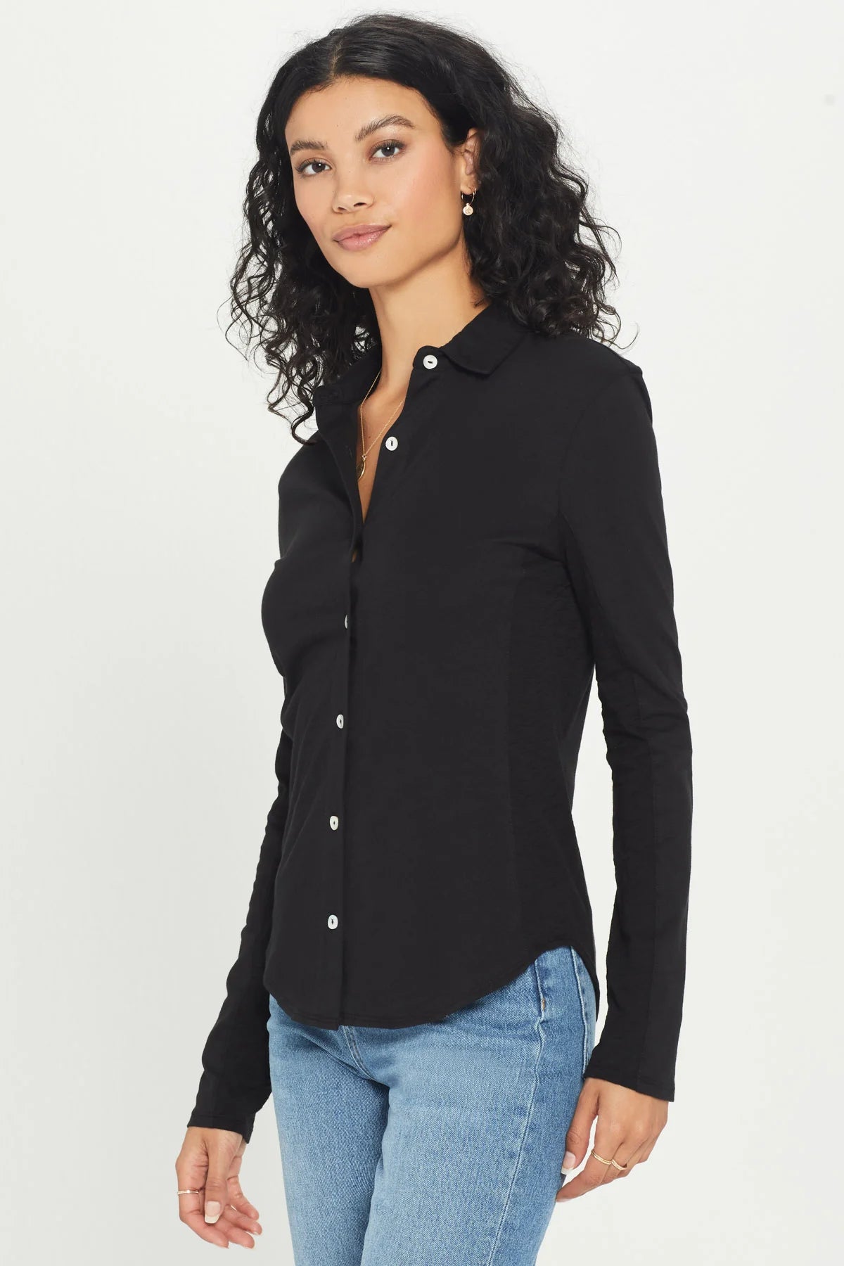 Jersey + Slub Button Down Shirt - Goldie Lewinter