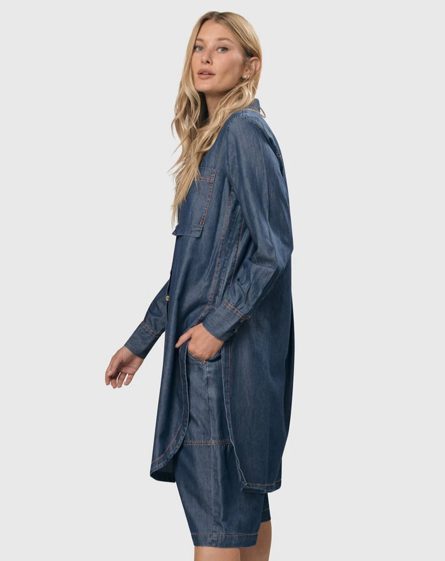 Ranch Chambray Tunic Shirt RT106D - Alembika