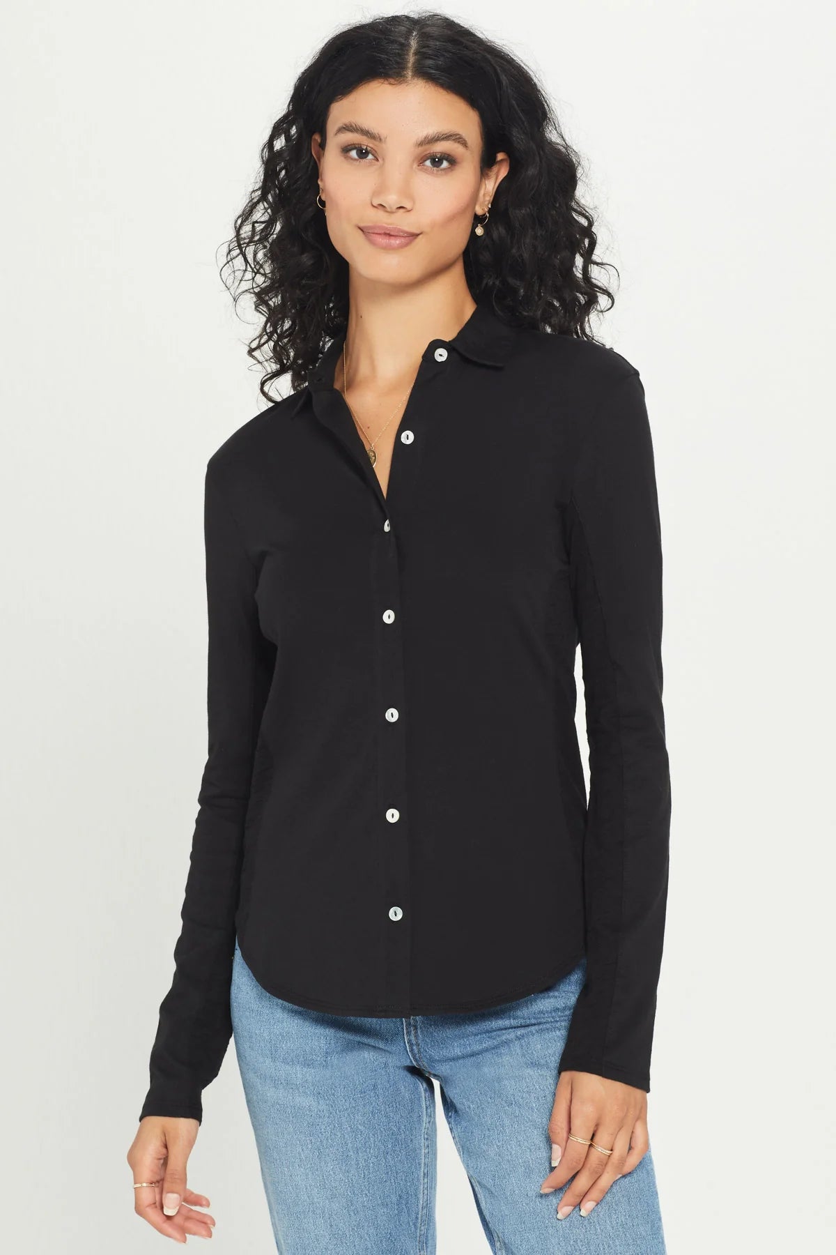 Jersey + Slub Button Down Shirt - Goldie Lewinter