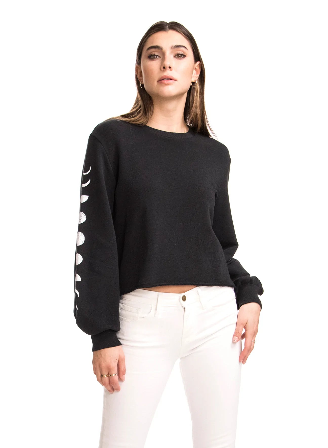 Balloon sleeve discount crew neck sweatshirt