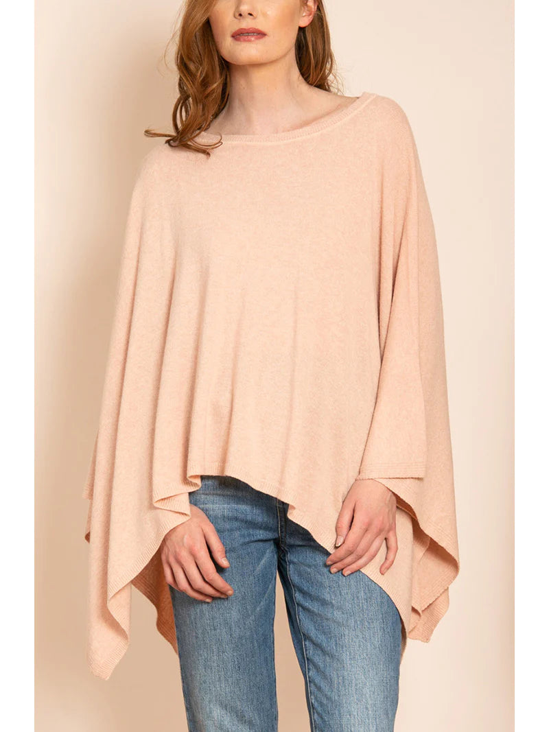 Pullover cape with boat neck - Jessie Liu