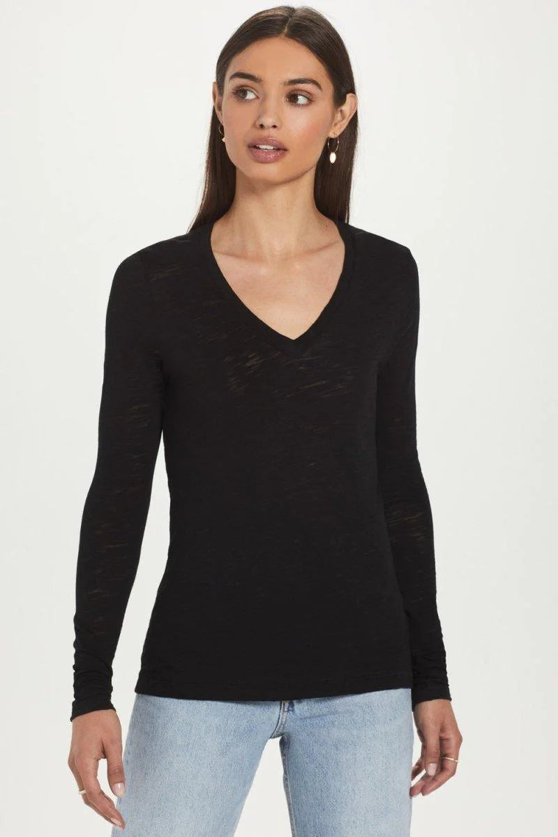 Long Sleeve Classic V Tee - Goldie Lewinter