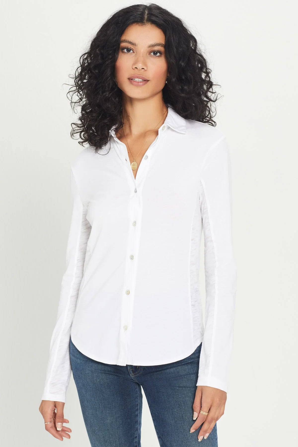 Jersey + Slub Button Down Shirt - Goldie Lewinter