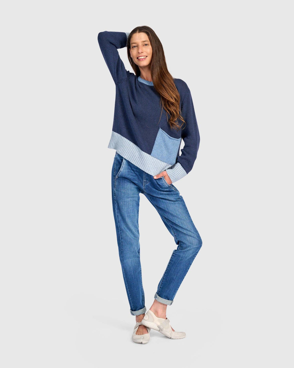 Bauble Pocket Sweater, Blue: NAVY / ONE SIZE