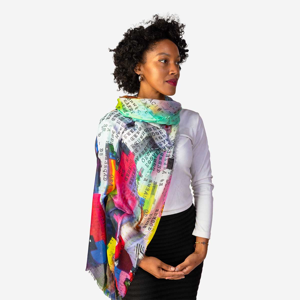 Women's Silk Modal Scarf - The Wave