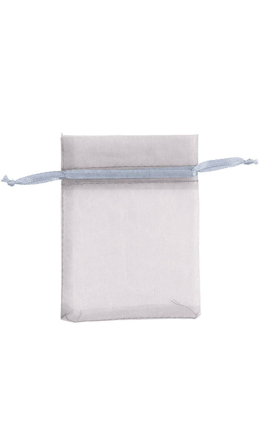 Organza Drawstring Pouch: Silver / Pack of 10 / 3" x 4"
