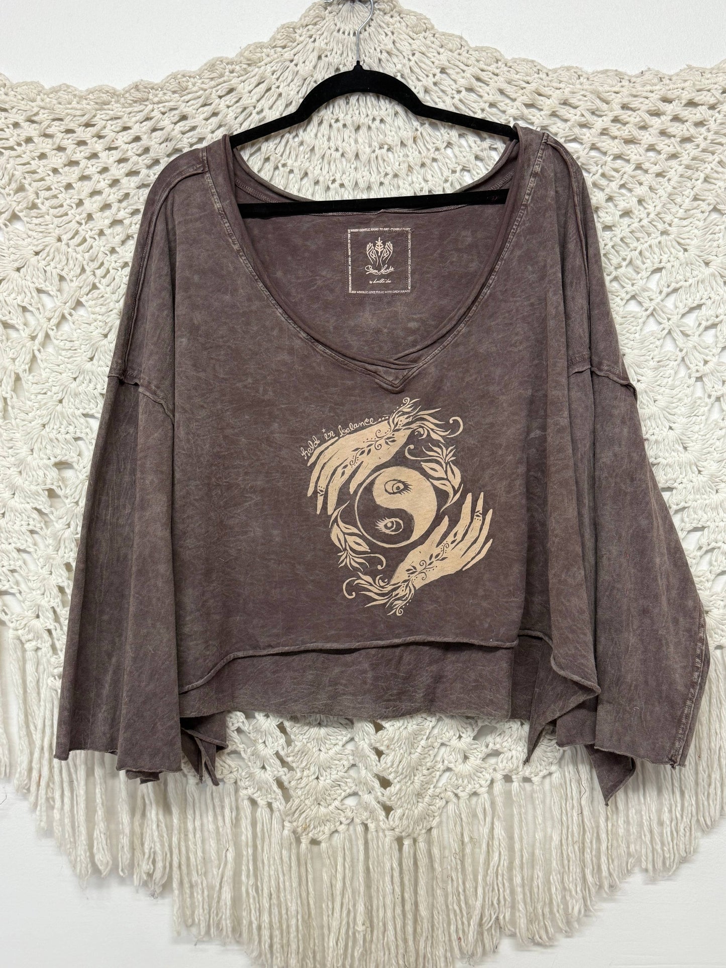 Kantha Bae Dream Cropped Tee - Held In Balance Yin Yang Boho
