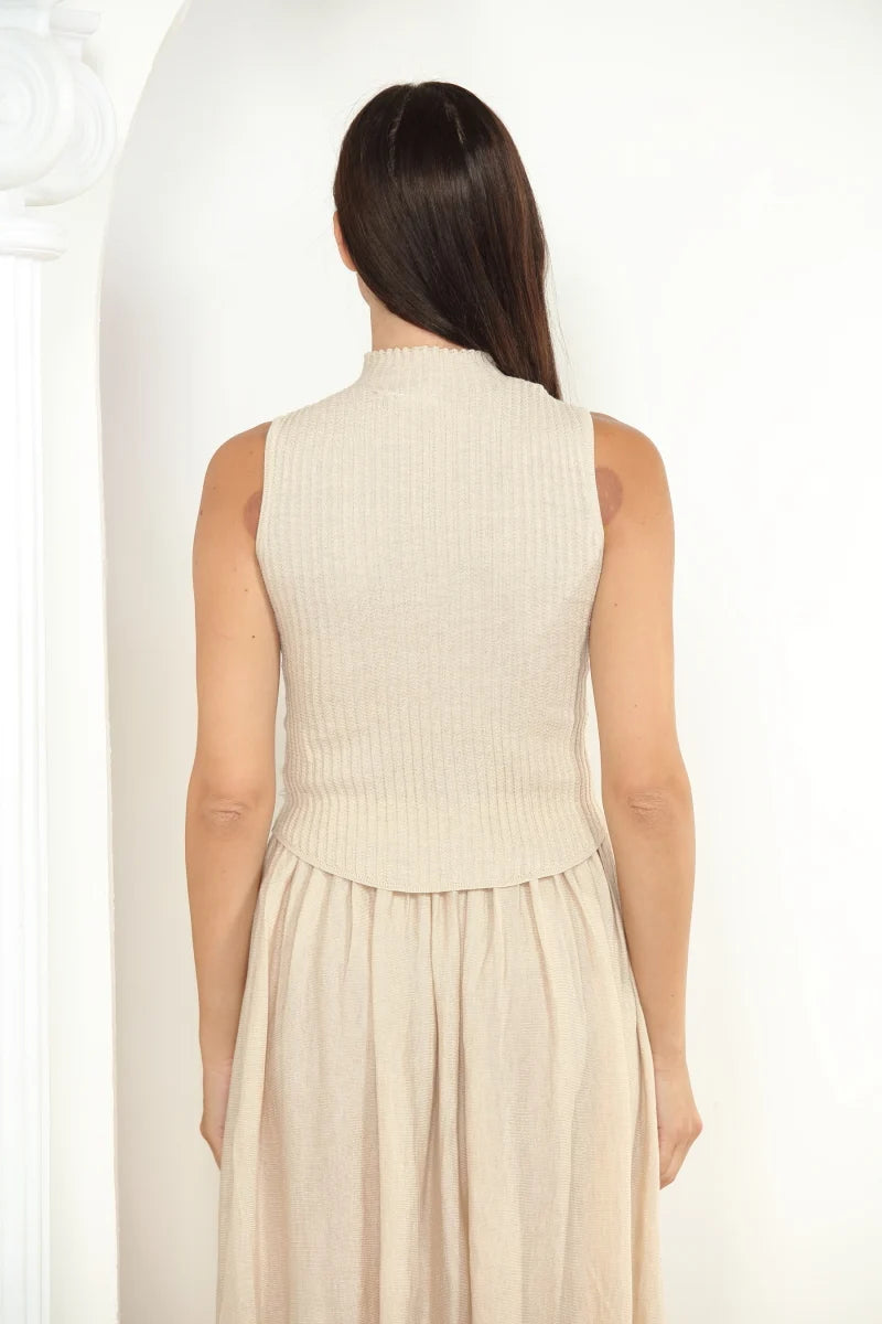 3D Flower Mock Neck Sweater 62103 - Zero Degree Celsius