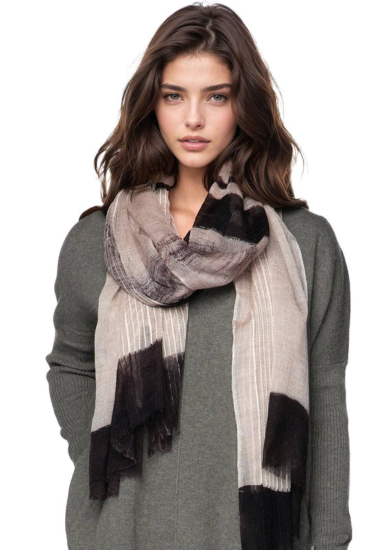 Kirkwood Extra Fine Wool Luxury Wrap Scarf: Tan / One Size