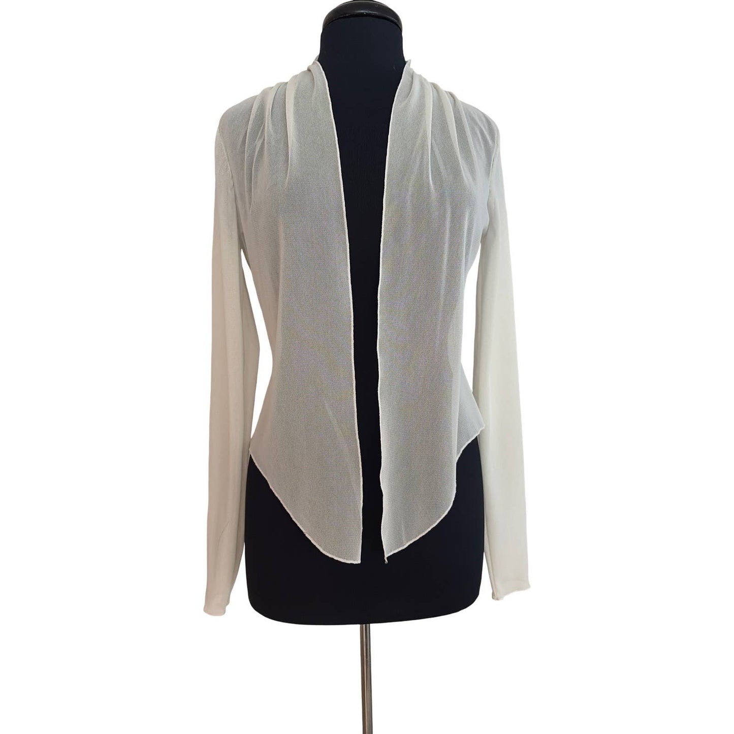 MAXIMA Sheer long Sleeve jacket Bolero - CREAM: M