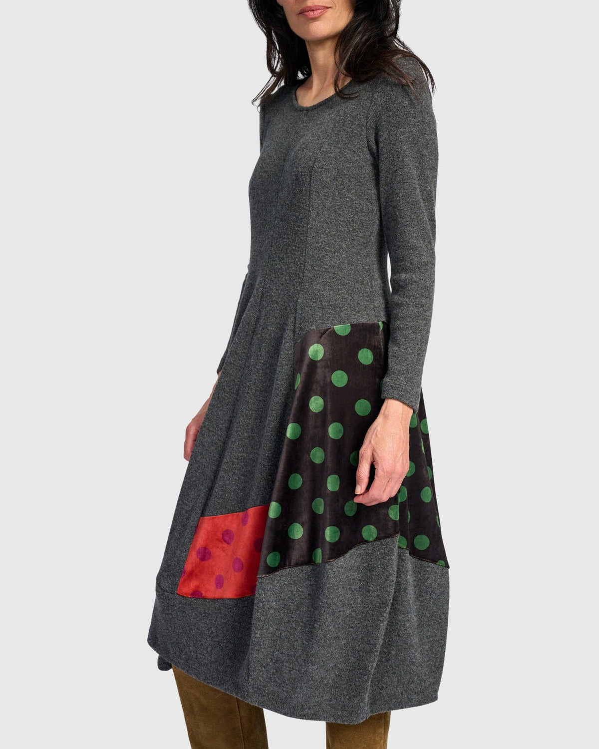 Moxie Cocoon Dress, Carbon/Dots: MIX / 2 (US 8-10)