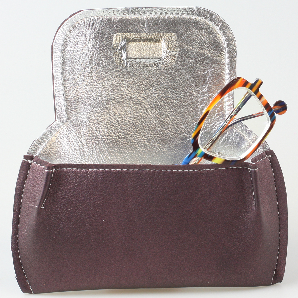 The Marla Sunglass Case: Metallic Leather!: Emerald