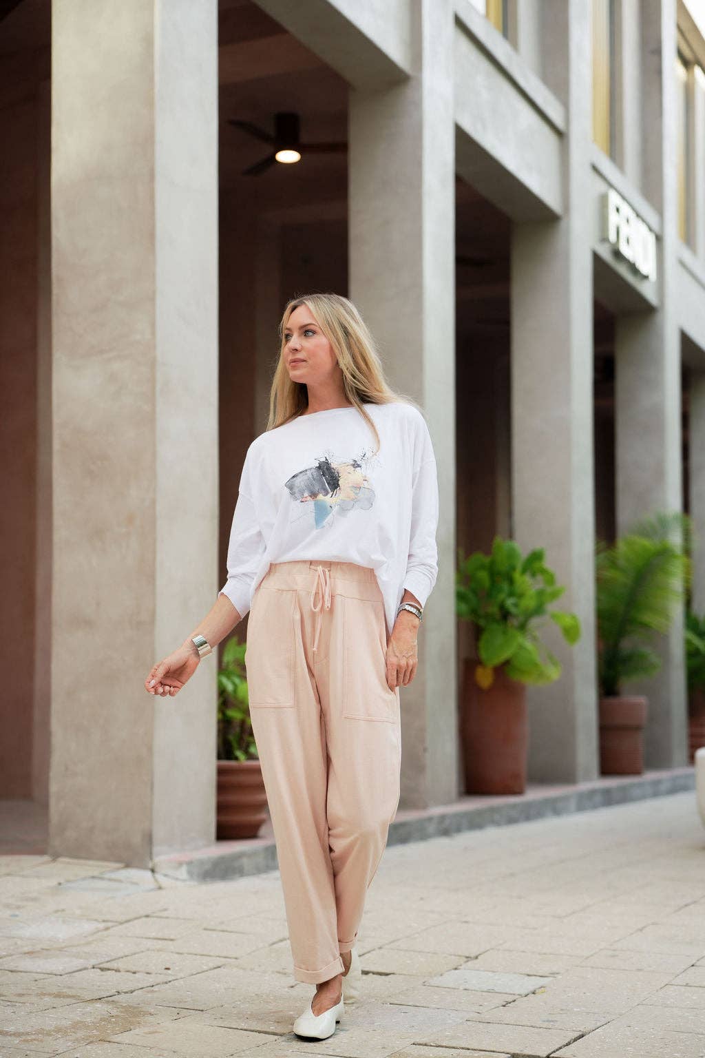 Pima Cotton "Watercolor" Luxury Boxy Tee - As Shown