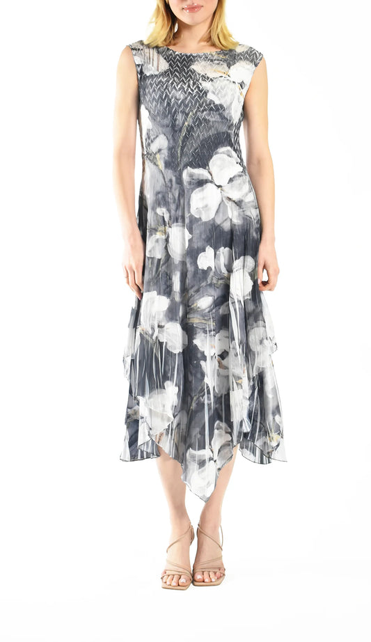 Sleeveless Asymmetric Layered Hem Dress CAP19439 - KOMAROV