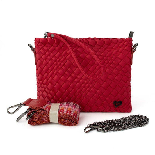 Charlotte Woven Crossbody - Cranberry Red