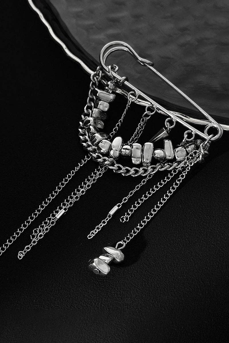 Elegant Chain Brooch for Women: GOLD / One Size
