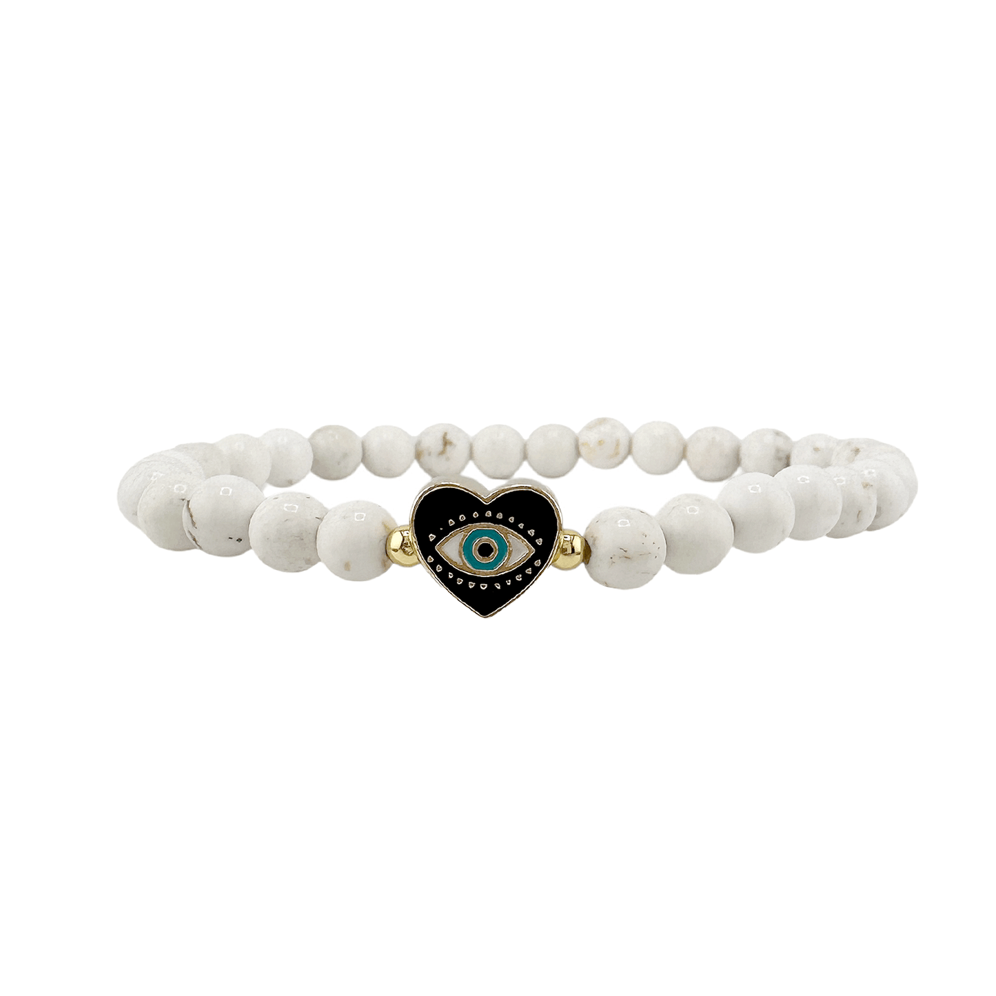Sandi Heart of Protection Gemstone Evil Eye Bracelet: Black Jasper