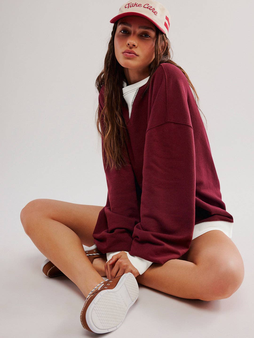 Color Block Loose Fit Sweatshirt for Women: E24W0439-6810 / S