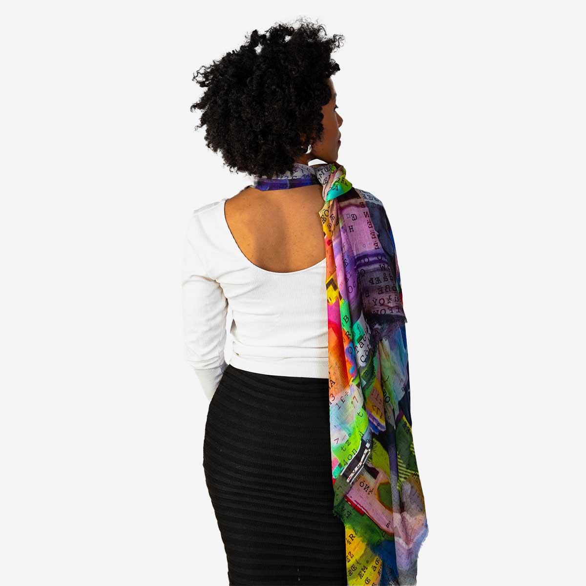 Women's Silk Modal Scarf - The Wave