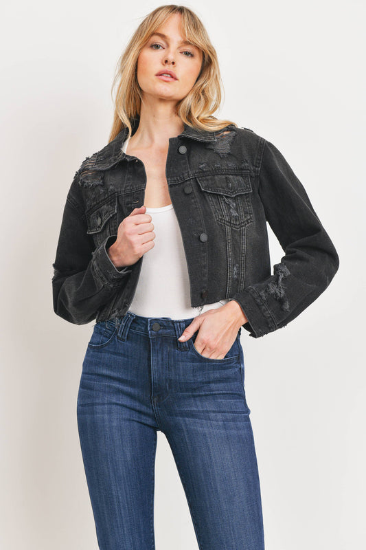 Super Destroyed Cropped Jacket DA467N