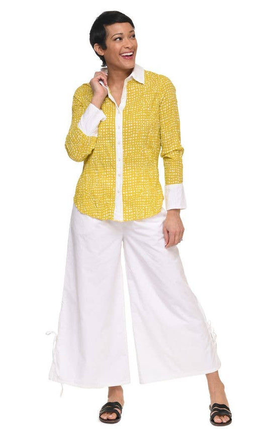 CV1087 Gretchen Button Down in Goldfish Dot*: L