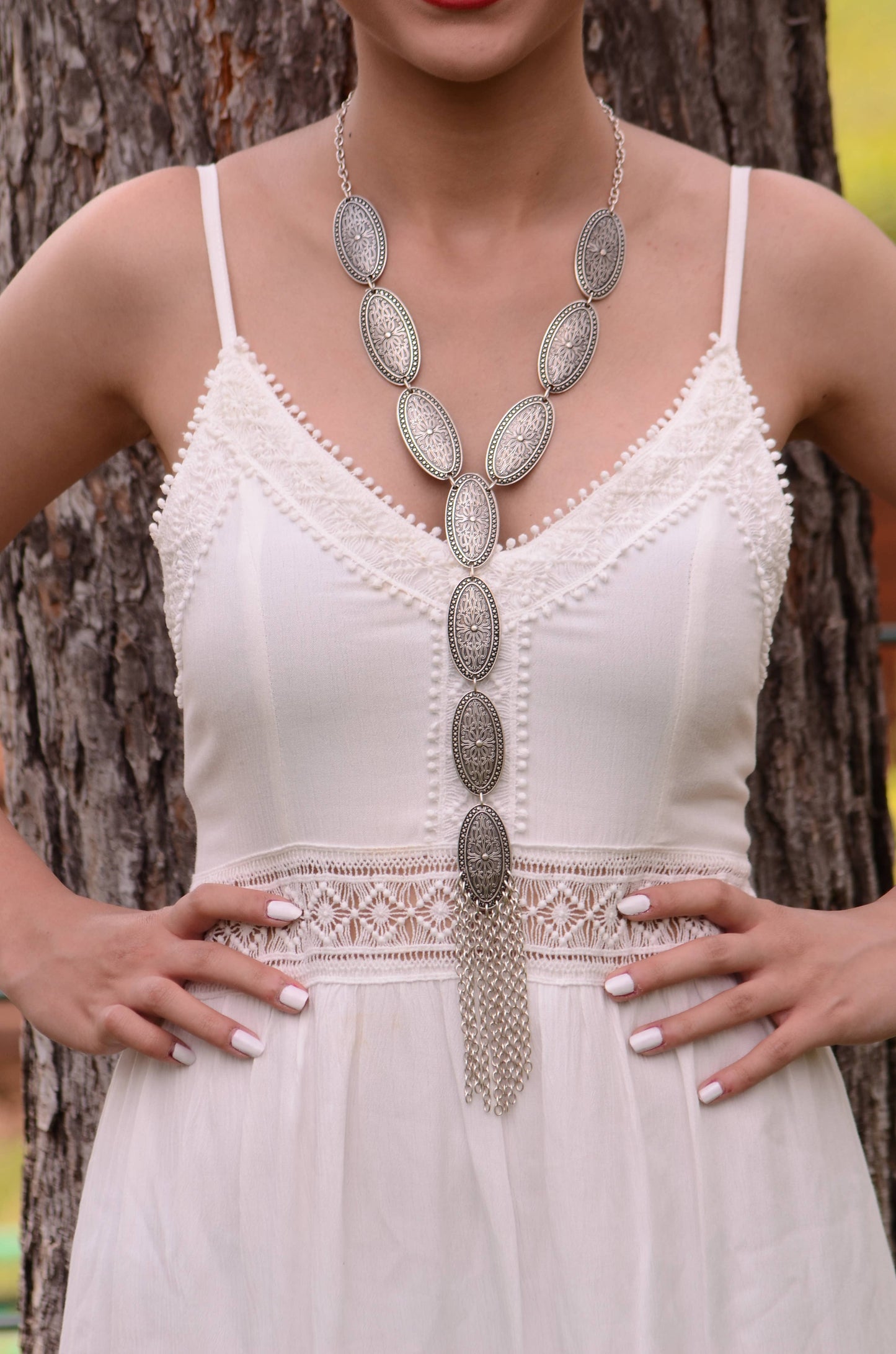 Silver Plated Bohemian Design Necklace