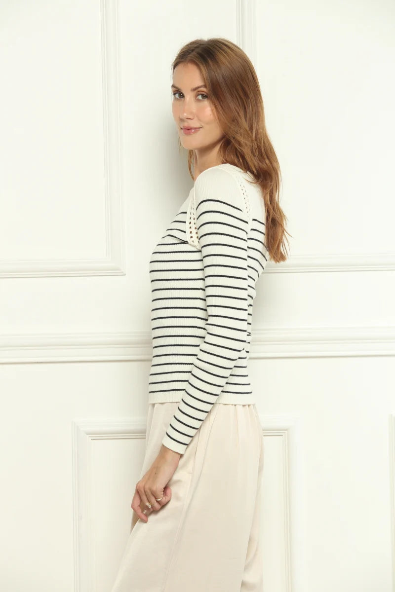 Striped Lace Sweater 62203 - Zero Degree Celsius
