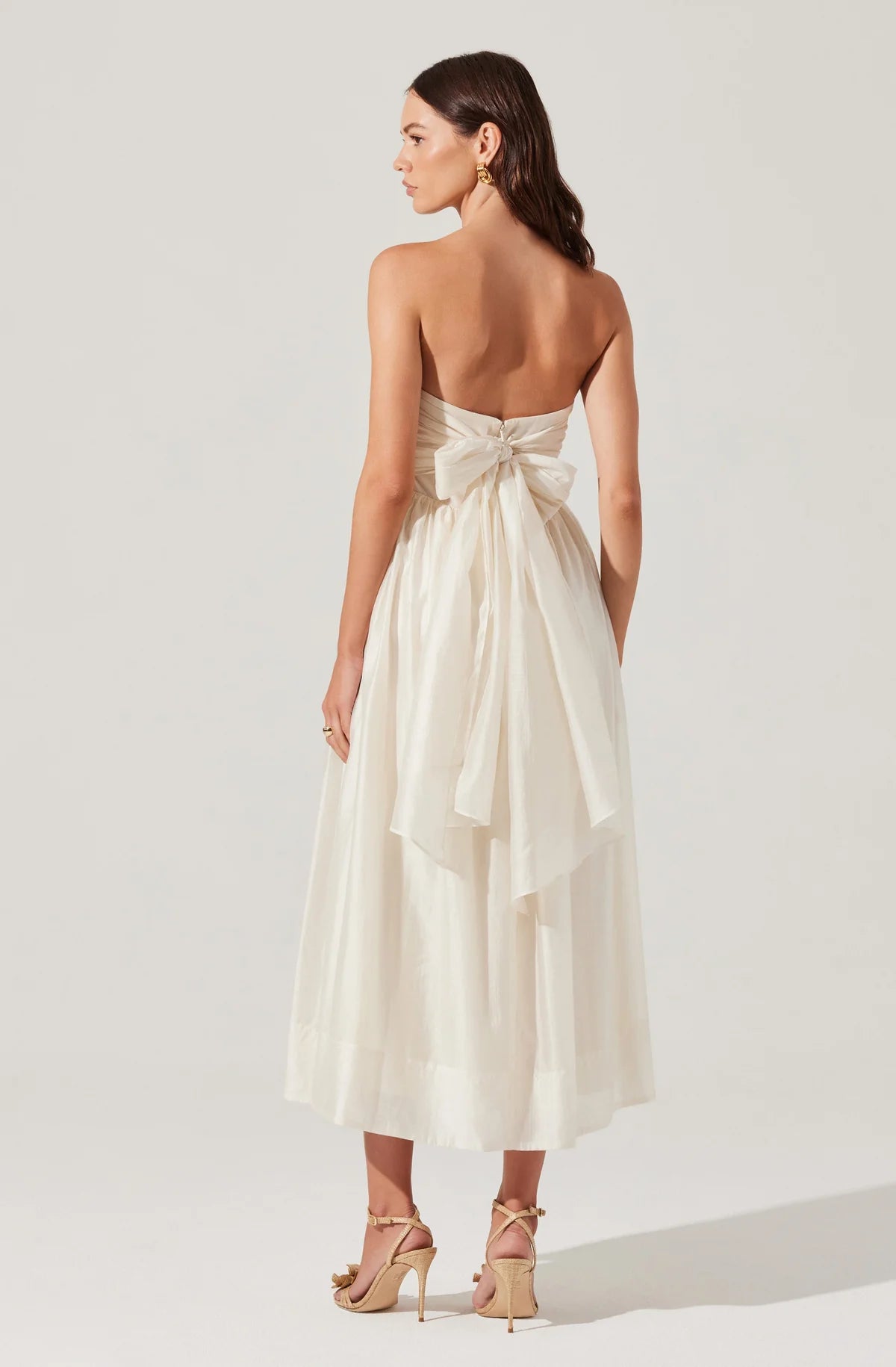 Aneesha Strapless Pleated Midi Dress ACDR102832S - ASTR
