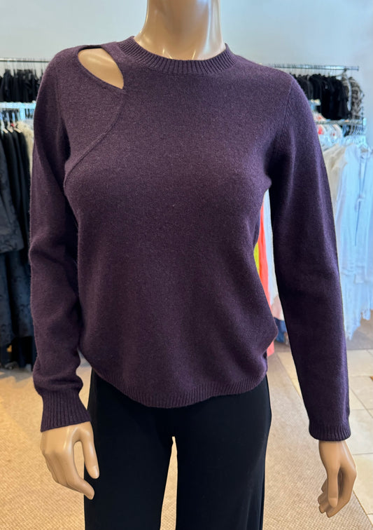 Cashmere Cut Out Crewneck Sweater - Minnie Rose