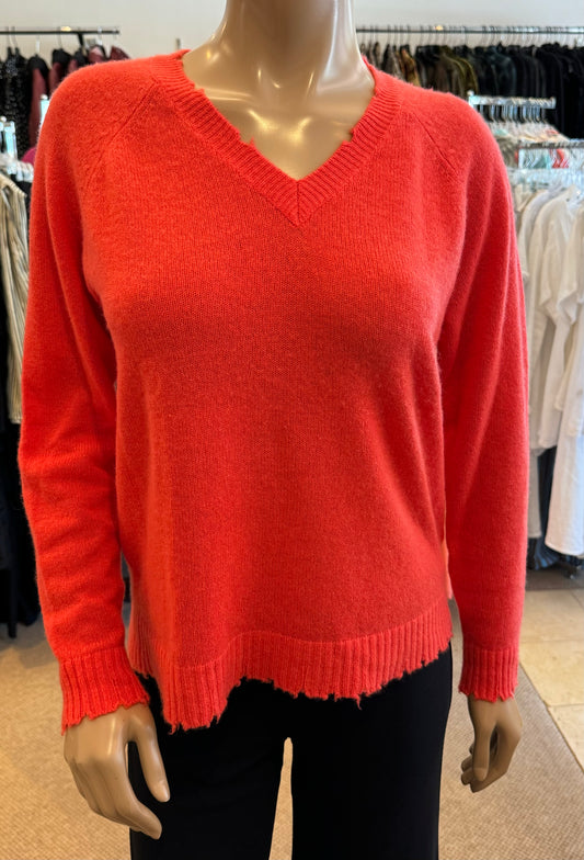 Cotton Cashmere Frayed Edge V - Minnie Rose