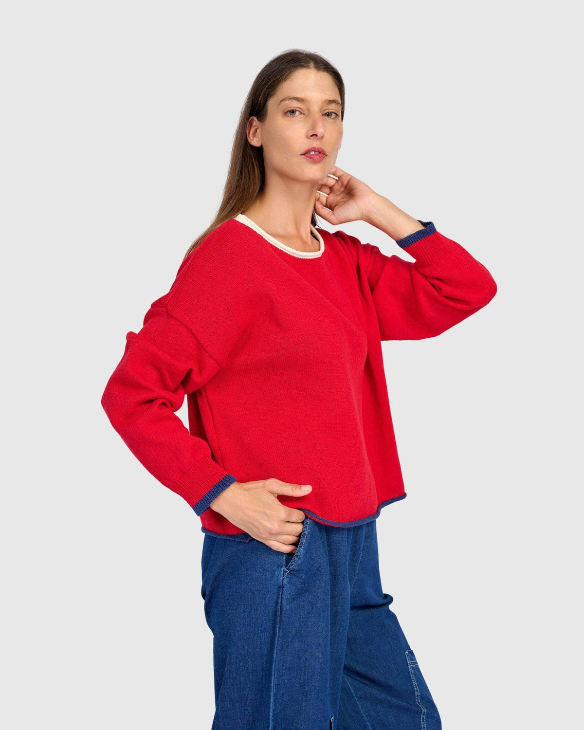 Pip Rollneck Pullover, Red: Red / ONE SIZE