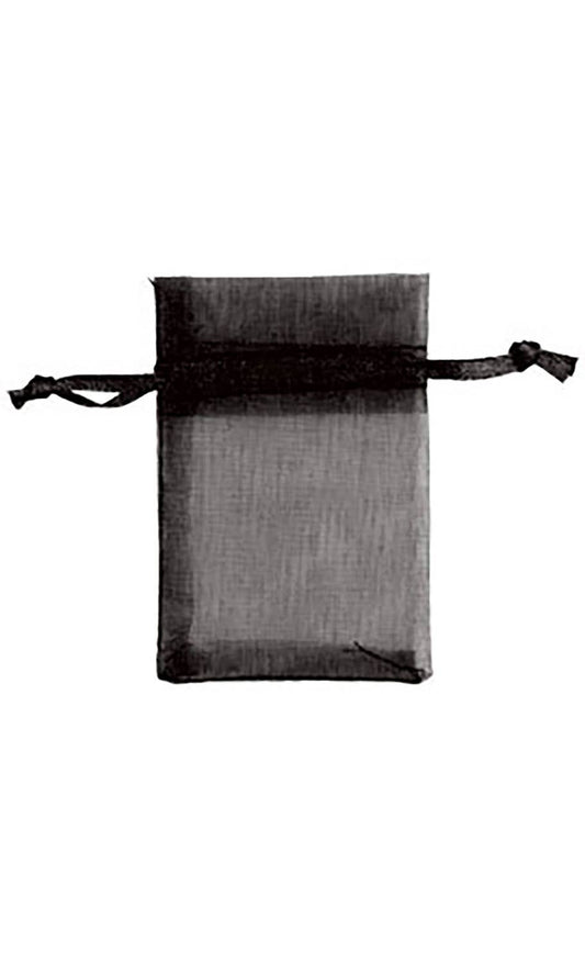 Organza Drawstring Pouch: Black / Pack of 10 / 2" x 3"