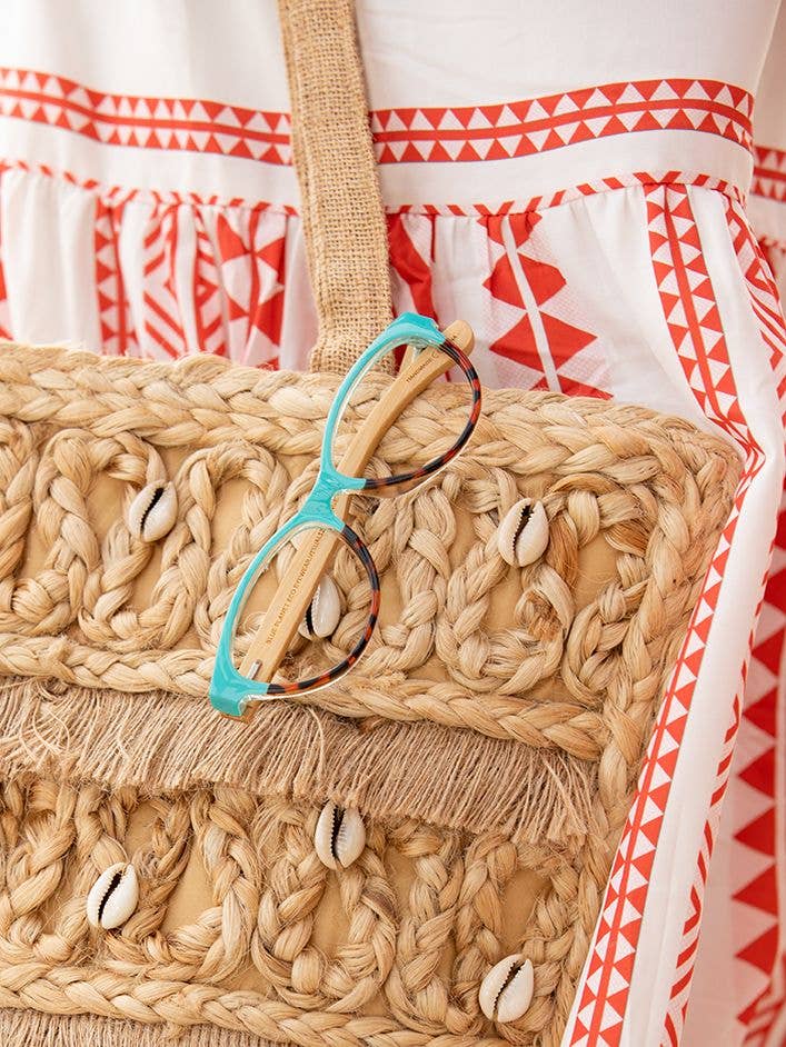 BP20143- Lucia Reader -Turquoise To Tortoise /Natural Bamboo: 2.50